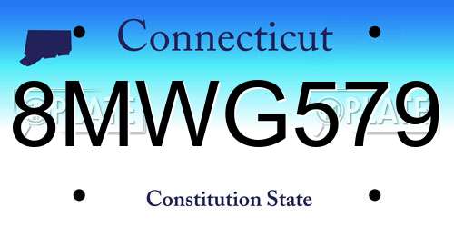 8MWG579 Connecticut License Plate