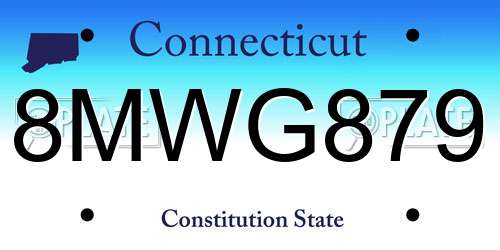 8MWG879 Connecticut License Plate