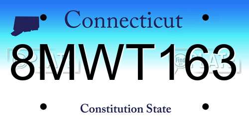 8MWT163 Connecticut License Plate