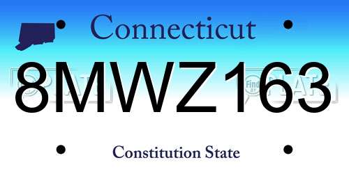8MWZ163 Connecticut License Plate