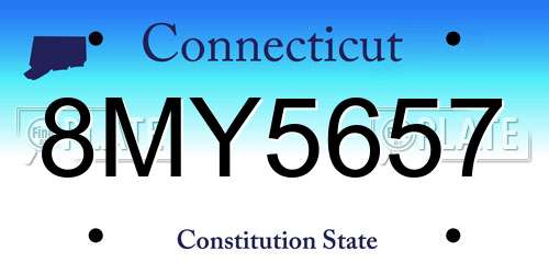 8MY5657 Connecticut License Plate