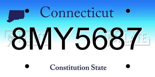8MY5687 Connecticut License Plate