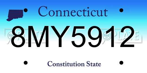 8MY5912 Connecticut License Plate