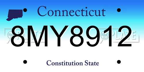 8MY8912 Connecticut License Plate