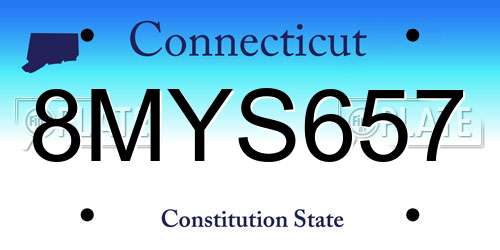 8MYS657 Connecticut License Plate