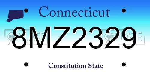 8MZ2329 Connecticut License Plate