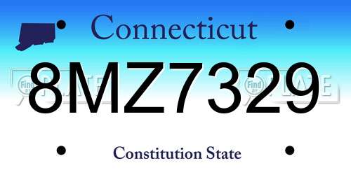 8MZ7329 Connecticut License Plate