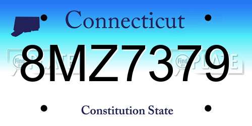 8MZ7379 Connecticut License Plate