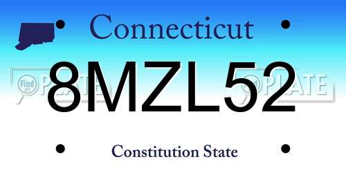 8MZL52 Connecticut License Plate