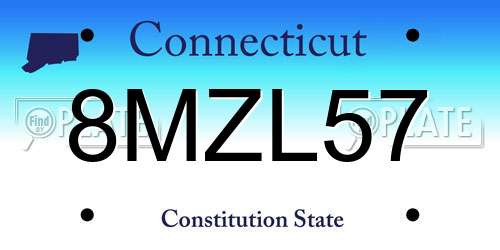 8MZL57 Connecticut License Plate