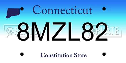 8MZL82 Connecticut License Plate