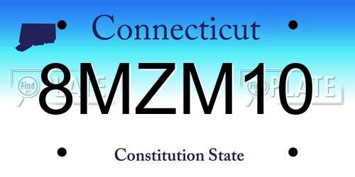 8MZM10 Connecticut License Plate