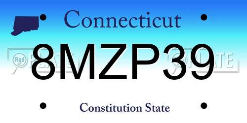 8MZP39 Connecticut License Plate