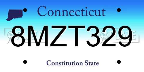 8MZT329 Connecticut License Plate