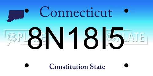 8N18I5 Connecticut License Plate