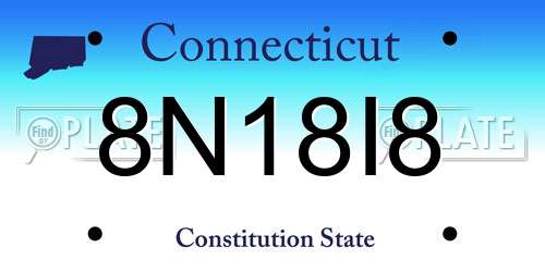 8N18I8 Connecticut License Plate