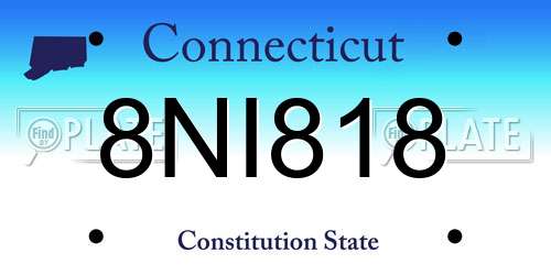 8NI818 Connecticut License Plate