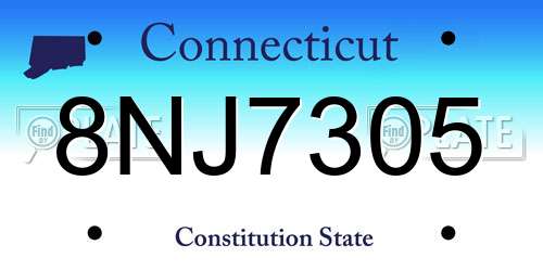 8NJ7305 Connecticut License Plate