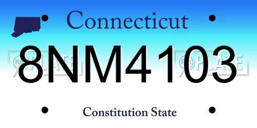 8NM4103 Connecticut License Plate