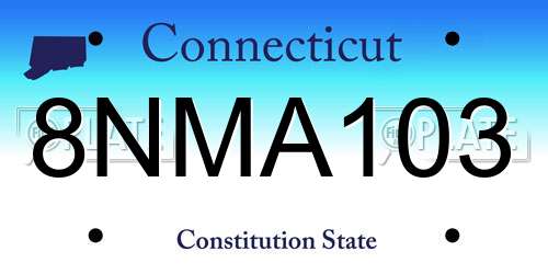 8NMA103 Connecticut License Plate