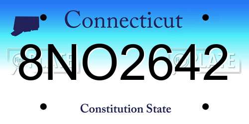 8NO2642 Connecticut License Plate