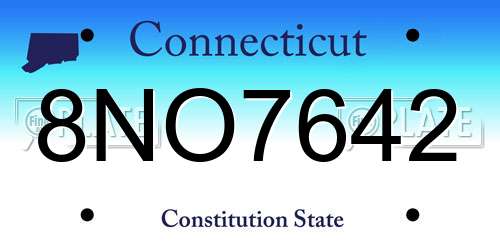 8NO7642 Connecticut License Plate