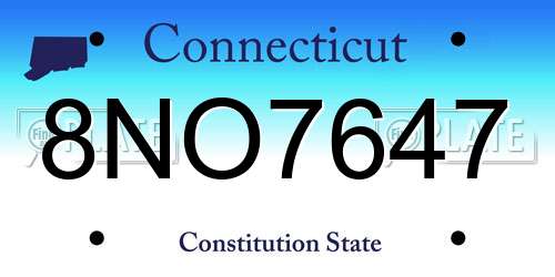 8NO7647 Connecticut License Plate