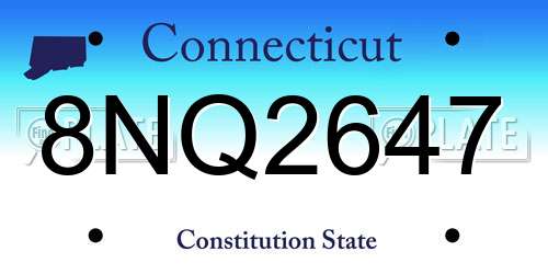 8NQ2647 Connecticut License Plate