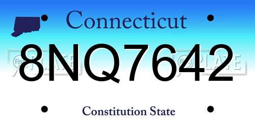 8NQ7642 Connecticut License Plate