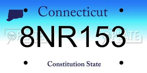 8NR153 Connecticut License Plate
