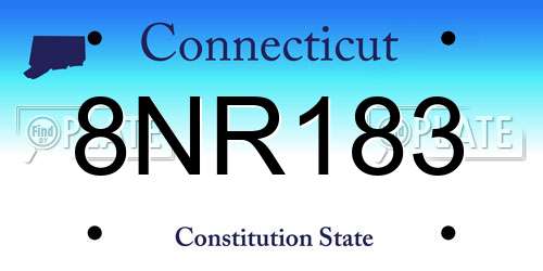 8NR183 Connecticut License Plate