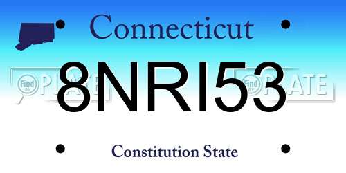8NRI53 Connecticut License Plate