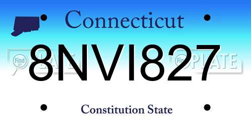 8NVI827 Connecticut License Plate
