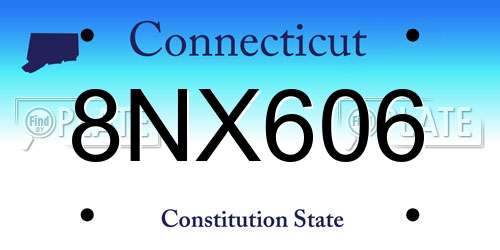 8NX606 Connecticut License Plate