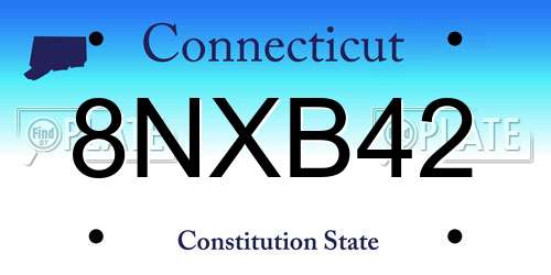 8NXB42 Connecticut License Plate