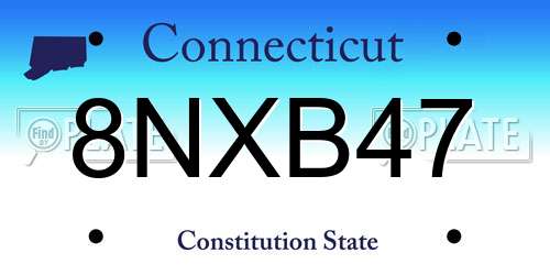 8NXB47 Connecticut License Plate