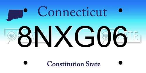 8NXG06 Connecticut License Plate