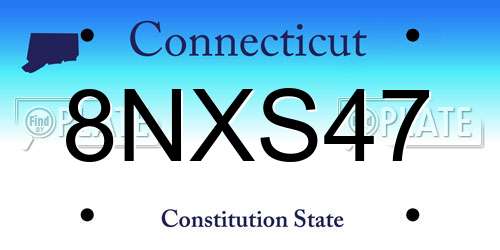 8NXS47 Connecticut License Plate