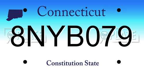8NYB079 Connecticut License Plate