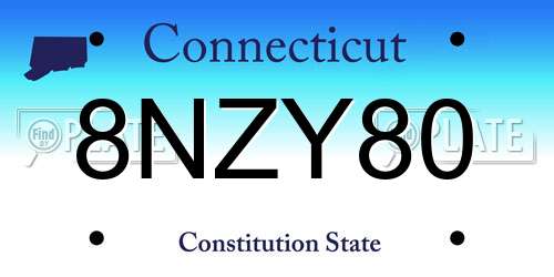 8NZY80 Connecticut License Plate