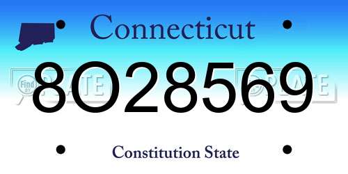 8O28569 Connecticut License Plate