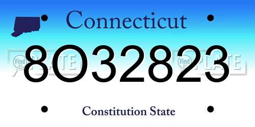 8O32823 Connecticut License Plate