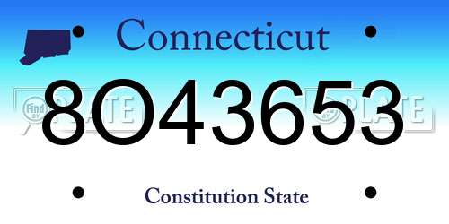 8O43653 Connecticut License Plate
