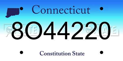 8O44220 Connecticut License Plate