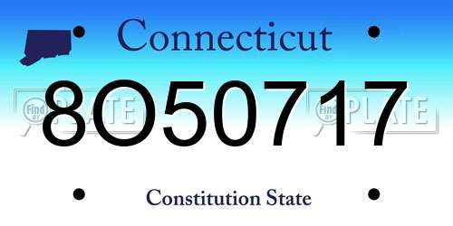 8O50717 Connecticut License Plate