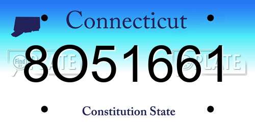 8O51661 Connecticut License Plate