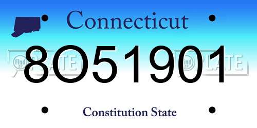8O51901 Connecticut License Plate