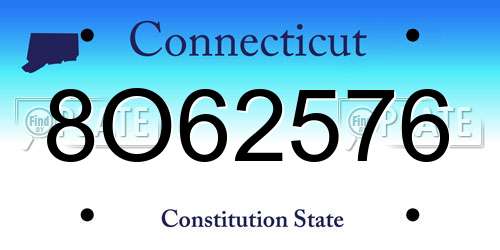 8O62576 Connecticut License Plate