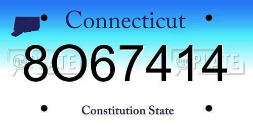 8O67414 Connecticut License Plate