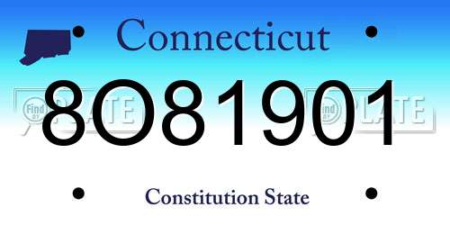 8O81901 Connecticut License Plate